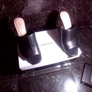 Black and brown alfani slip ons